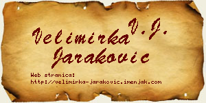 Velimirka Jaraković vizit kartica